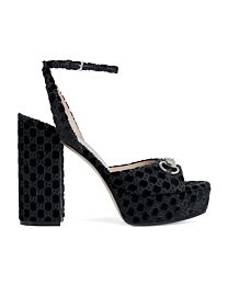 Gucci Women's Platform Sandal With Horsebit 837395 Black