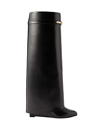 Givenchy Women's Shark Leather Knee Boots M4637 Black
