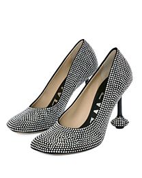 Loewe Toy Pumps Made Of Suede And Rhinestones Black
