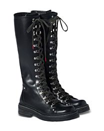Miu Miu Women's Leather Lace-Up Tall Boots 5W798E Black