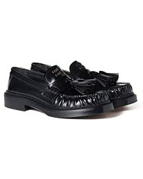Miumiu Women's Shiny Leather Tassel Loafer Black