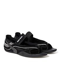 Miumiu Gymnasium Technical Fabric Thong Ballerinas Black