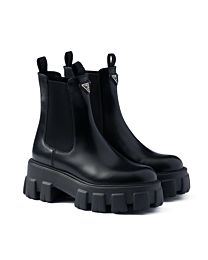 Prada Women's Monolith Brushed Leather Booti 1T256 Black