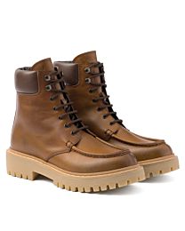 Prada Women's Leather Lace-up Boots 1T803N Coffee