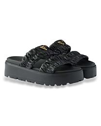 Prada Women's Matelasse Nappa Leather Flatform Slides