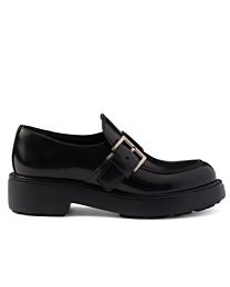 Prada Women's Brushed Leather Loafers 1D707N Black