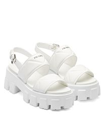 Prada Women's Monolith Leather Sandals 1X040N 