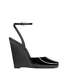 Saint Laurent Scandale Wedge Sandals Black