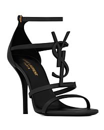 Saint Laurent Women's Cassandra Sandals In Smooth Leather Black