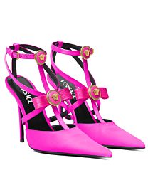 Versace Women's Gianni Ribbon Cage Satin Pumps 