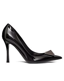 Valentino Women's One Stud Patent Leather Pump 100 MM Black