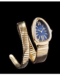 Bvlgari 18ct gold and diamond watch Blue