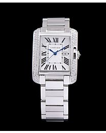Cartier stainless steel Automatic diamond Watch White