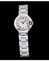Cartier Ballon Bleu Silver Dial Stainless Steel Ladies Watch White