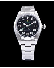 Rolex Stailess Air king Watch Black