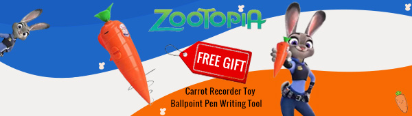 Free Gift: Carrot Recorder Toy Ballpoint Pen Writing Tool