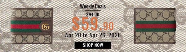 Weekly Deals, 37% off Gucci Wallets Men Fabric 597609 Dark Coffee