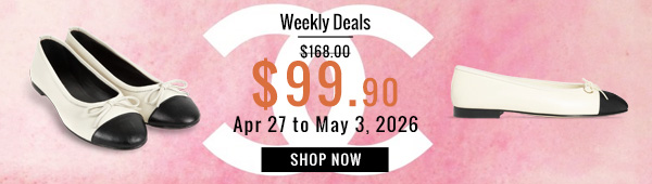 Weekly Deals, 41% off Chanel Women's Ballet Flats G02819 Cream