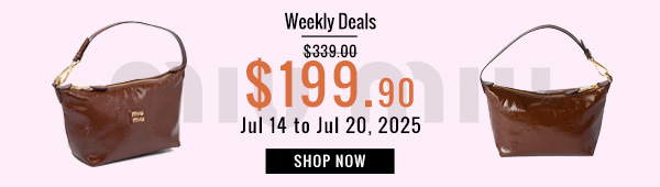 Weekly Deals, 37% off Miumiu Naplak Patent Leather Pouch 5NE841 Coffee