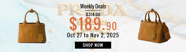 Weekly Deals, 37% off Prada Jardiniere Cotton Canvas Mini Handbag Coffee