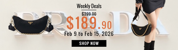 Weekly Deals, 37% off Prada Demi-lune Re-Nylon Shoulder Bag 1BH222 Black