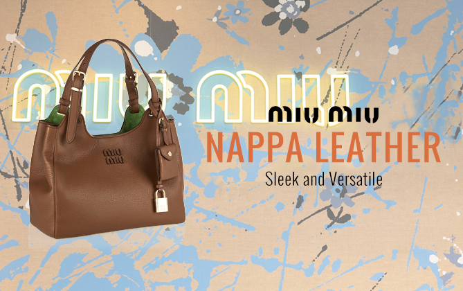 Miu Miu Leather Handbags 5BA304 Coffee