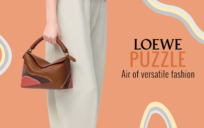 Loewe Small Puzzle Edge Landscape Bag In Nappa Calfskin Coffee