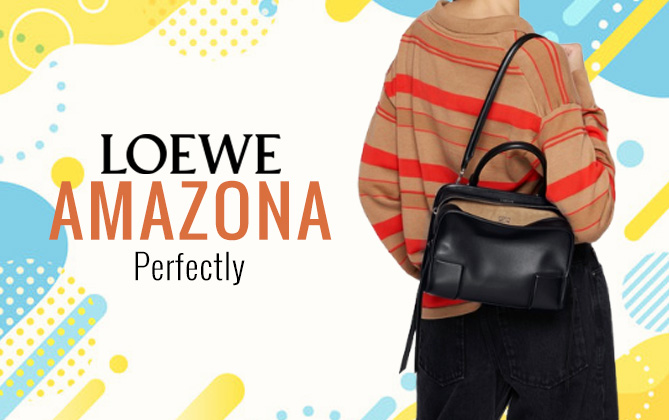Loewe Small Amazona 180 Bag In Soft Calfskin A039AS0X01 Black